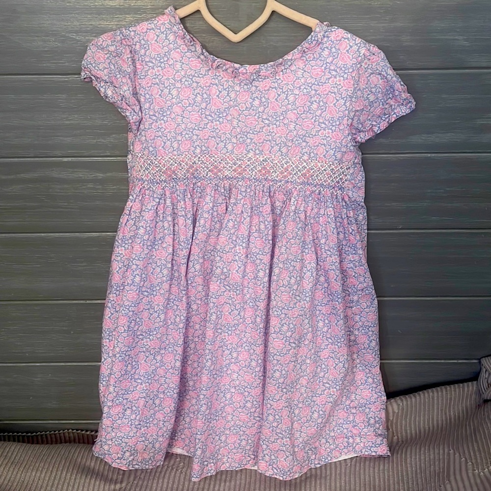 The little white company pink and lavender liberty print floral dress 4-5yr old